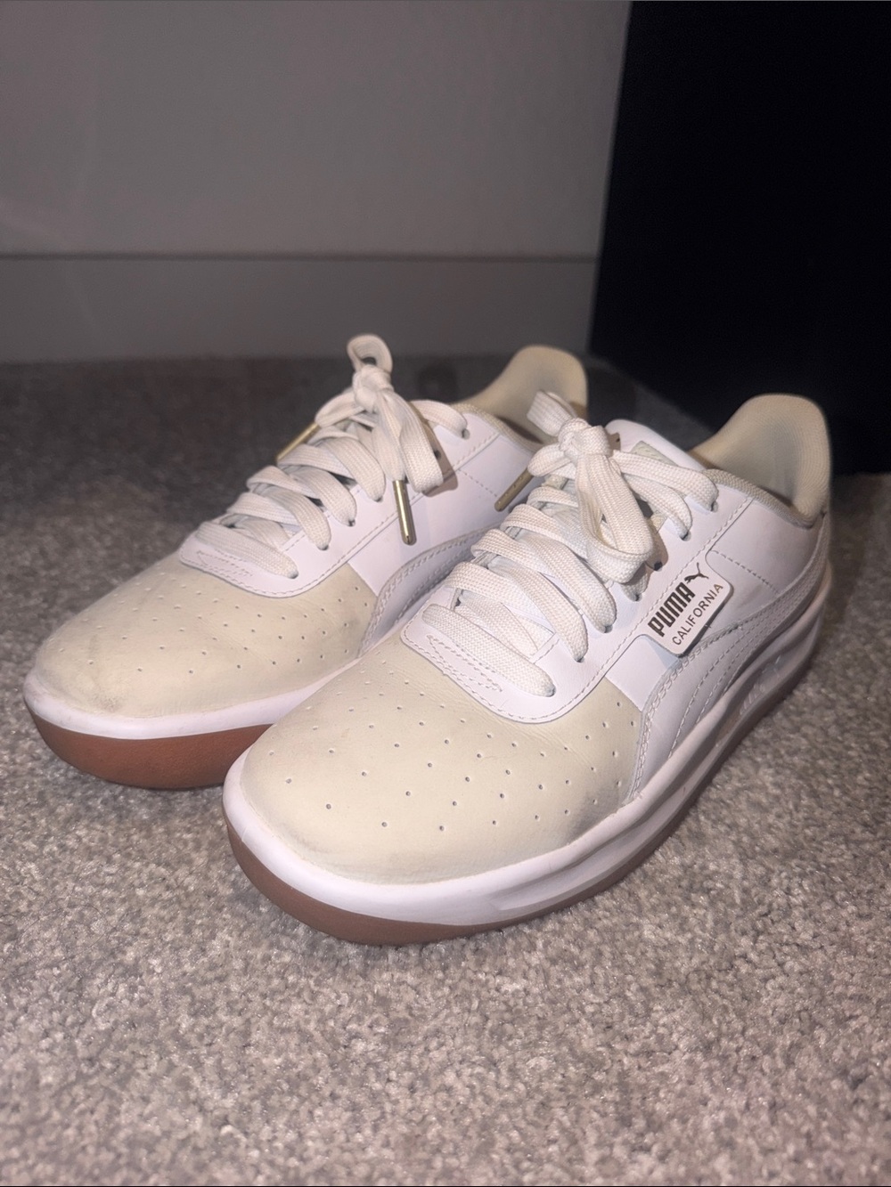 Puma California Sneakers in White and Gum